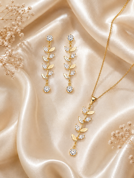 Golden Laurel Crystal Elegance Set