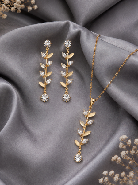 Golden Laurel Crystal Elegance Set