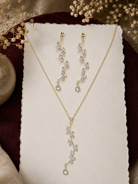 Golden Ivy Crystal Cascade Set