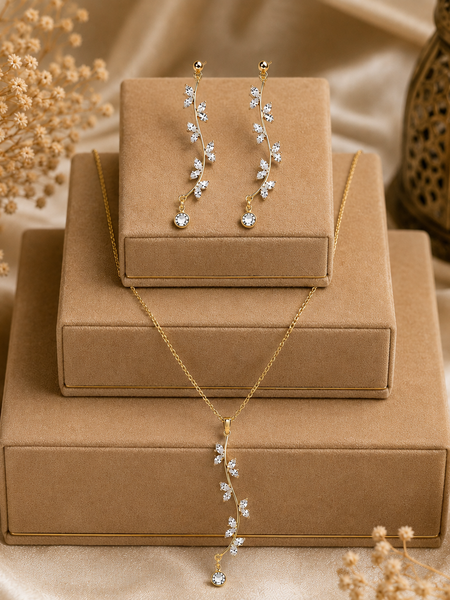 Golden Ivy Crystal Cascade Set