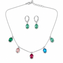 Aurora Prism Charm Necklace Set