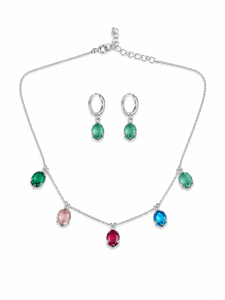 Aurora Prism Charm Necklace Set