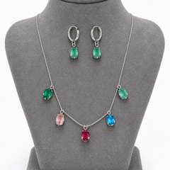 Aurora Prism Charm Necklace Set