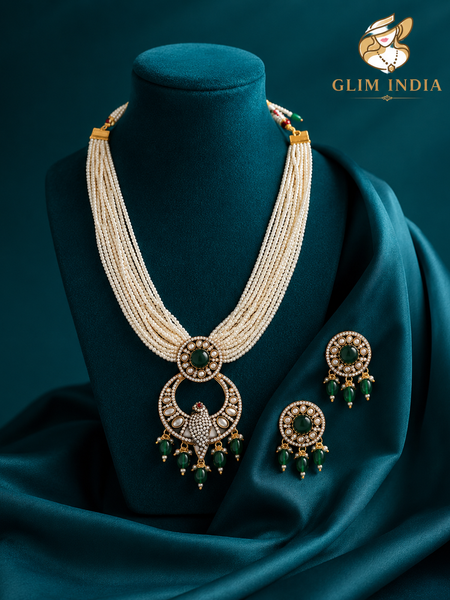 Emerald Mayura Pearl Rani Haar Set