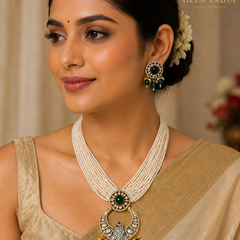 Emerald Mayura Pearl Rani Haar Set