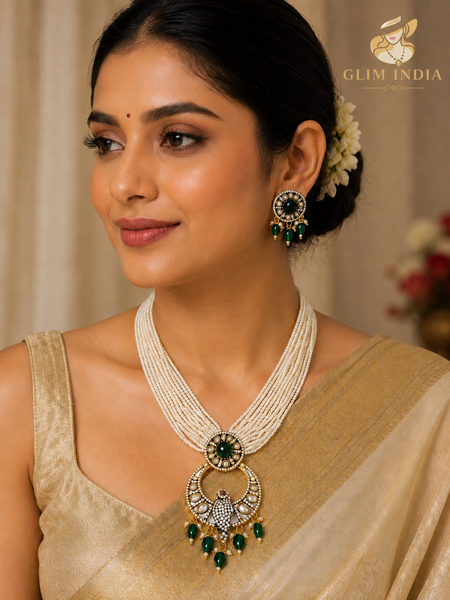 Emerald Mayura Pearl Rani Haar Set