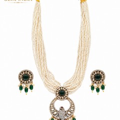 Emerald Mayura Pearl Rani Haar Set