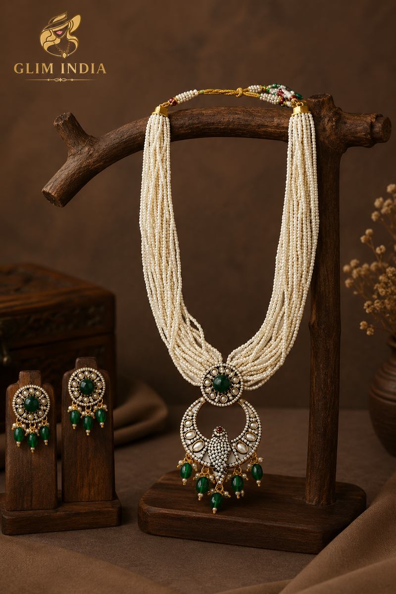 Emerald Mayura Pearl Rani Haar Set