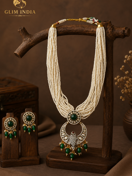 Emerald Mayura Pearl Rani Haar Set