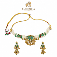 Emerald Meher Pearl Choker Set