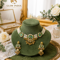 Emerald Meher Pearl Choker Set