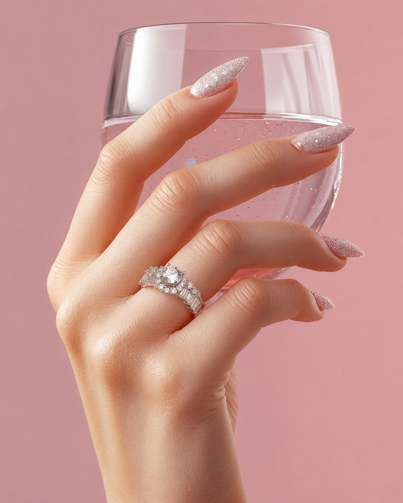 Silver Plated Solitaire Crystal Ring for Women