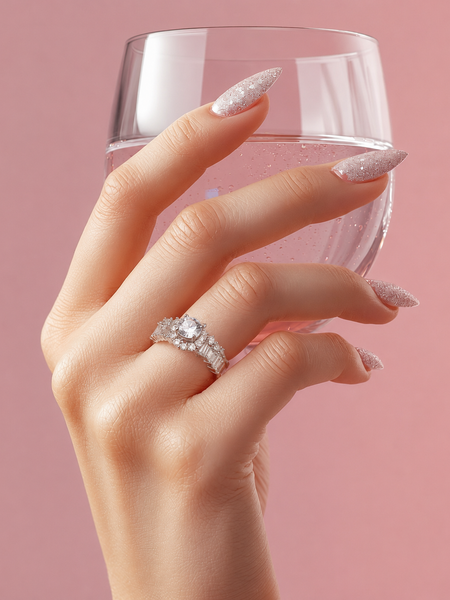 Silver Plated Solitaire Crystal Ring for Women