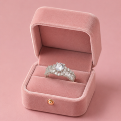 Silver Plated Solitaire Crystal Ring for Women