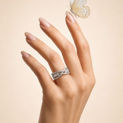 Silver Plated Infinity Crystal Ring for Women