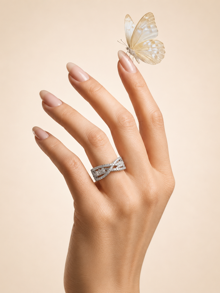 Silver Plated Infinity Crystal Ring for Women