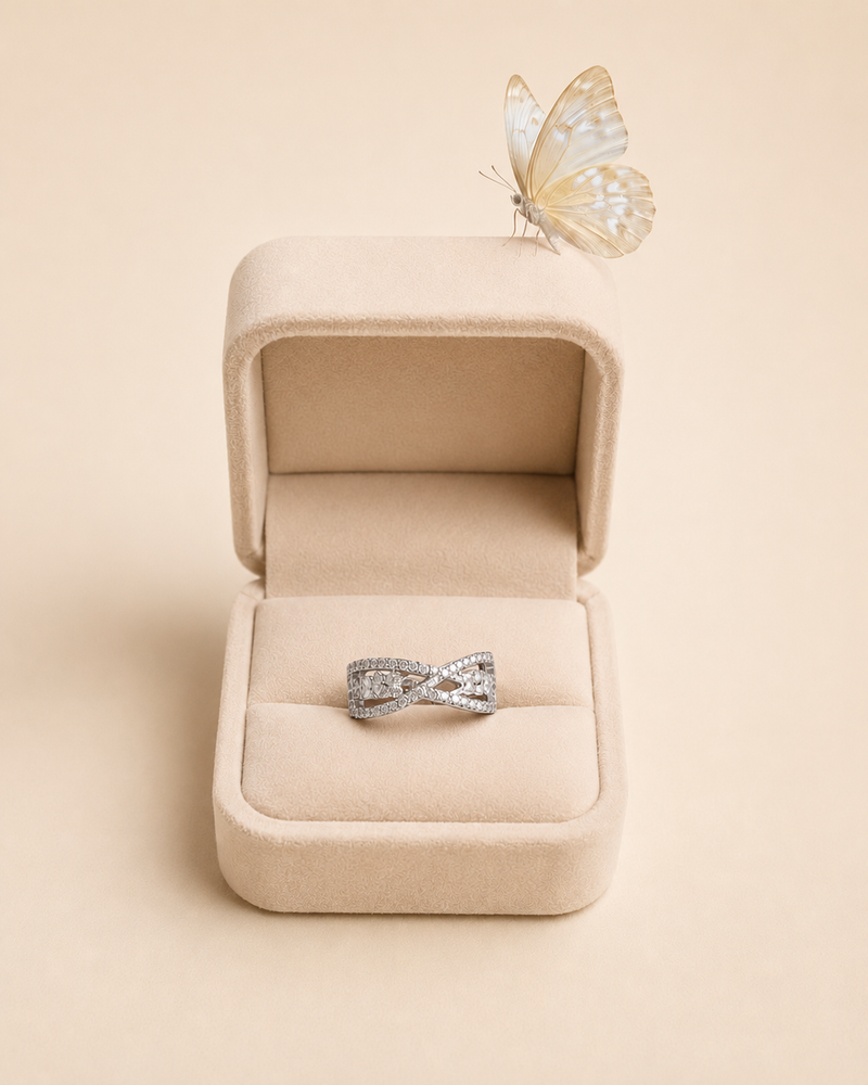 Silver Plated Infinity Crystal Ring for Women