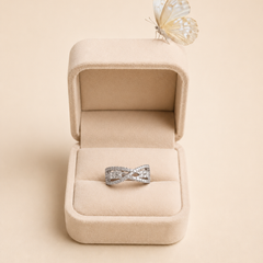 Silver Plated Infinity Crystal Ring for Women