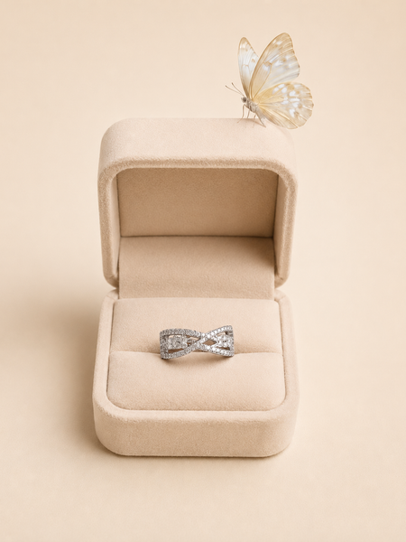 Silver Plated Infinity Crystal Ring for Women