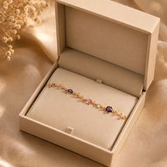 Gold Plated Multicolor Crystal Vine Bracelet for Women