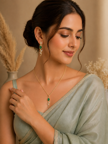 Emerald Vine Elegance Necklace Set