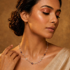 Gold Plated Multicolor Gemstone Vine Necklace for Women