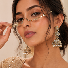 Luxury Gold-Tone Crystal Embellished Fashion Eyewear Frame