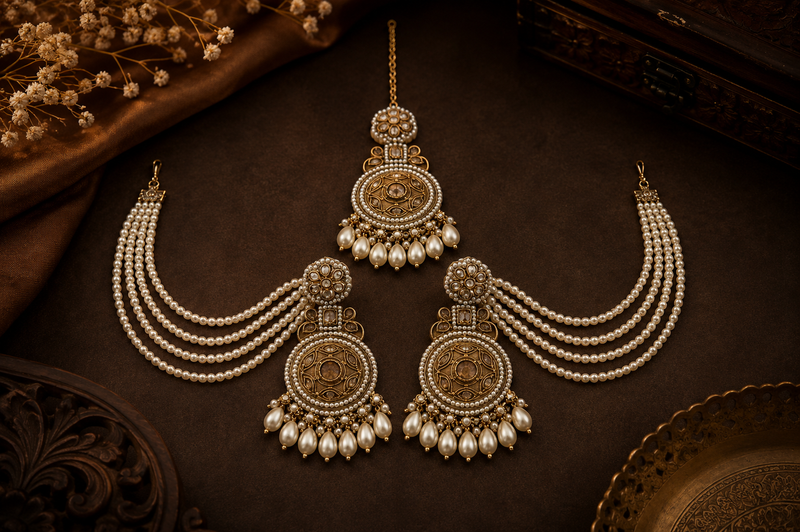 Maharani Pearl Sahara Earrings Set | Earrings for Women
