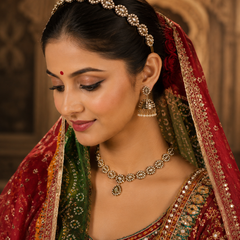 Rajasthani Pearl Kundan Headband | Hair Accessory for Women