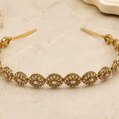 Rajasthani Pearl Kundan Headband | Hair Accessory for Women