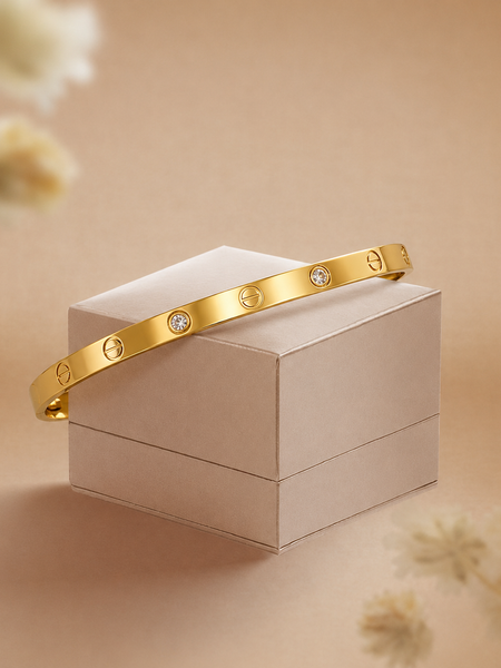 sleek gold-tone bangle bracelet | Bracelet for Women