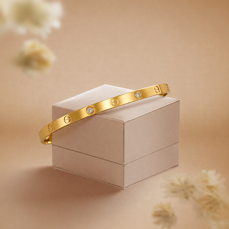 sleek gold-tone bangle bracelet | Bracelet for Women