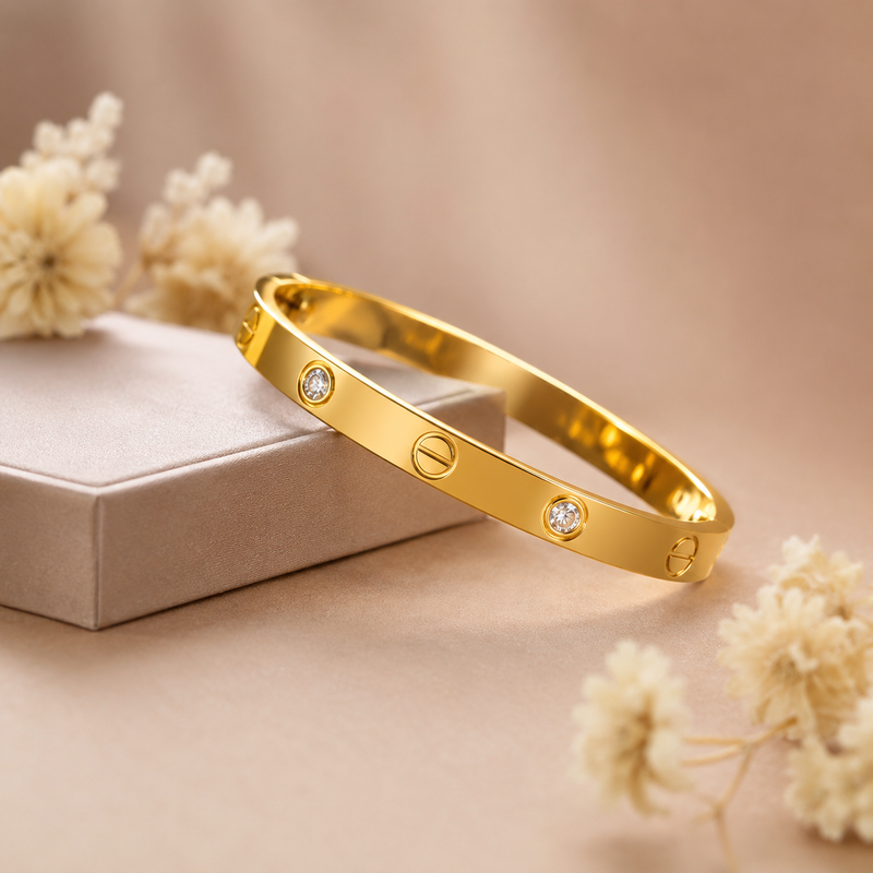 sleek gold-tone bangle bracelet | Bracelet for Women