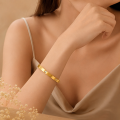 sleek gold-tone bangle bracelet | Bracelet for Women