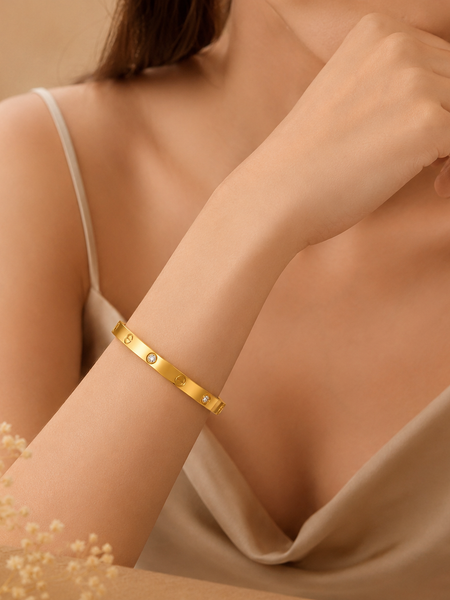 sleek gold-tone bangle bracelet | Bracelet for Women