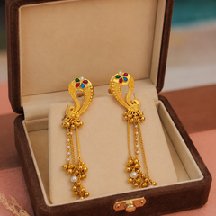 Antique Gold Mayura Danglers Earrings | Earrings for Women