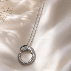 Open Circle Crystal Necklace