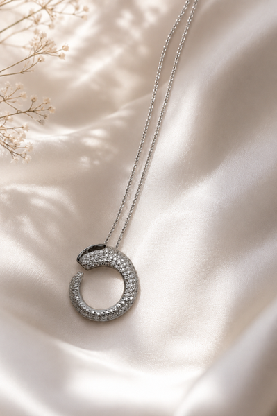 Open Circle Crystal Necklace