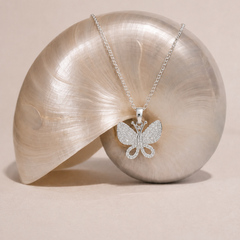 Celeste Butterfly Silver Pendant Necklace | Necklace for Women