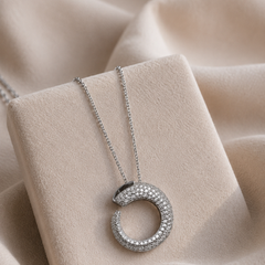 Open Circle Crystal Necklace
