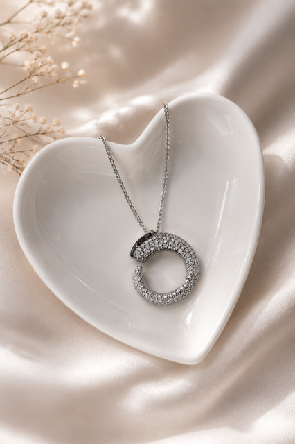 Open Circle Crystal Necklace