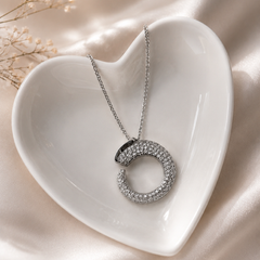 Open Circle Crystal Necklace