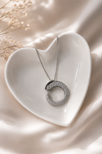 Open Circle Crystal Necklace