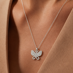 Celeste Butterfly Silver Pendant Necklace | Necklace for Women