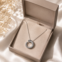 Open Circle Crystal Necklace