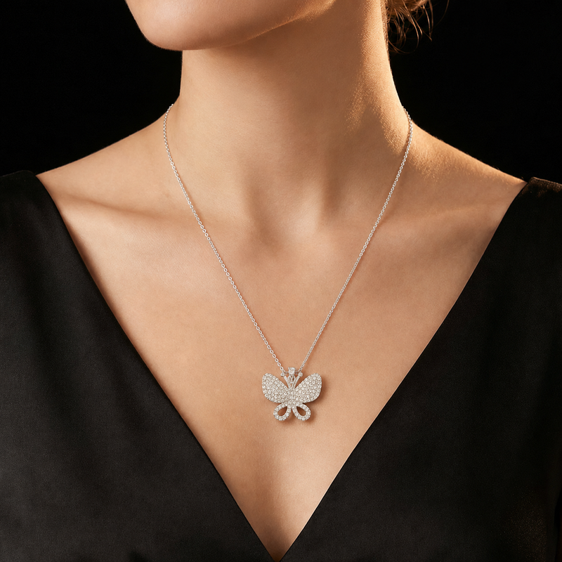 Celeste Butterfly Silver Pendant Necklace | Necklace for Women