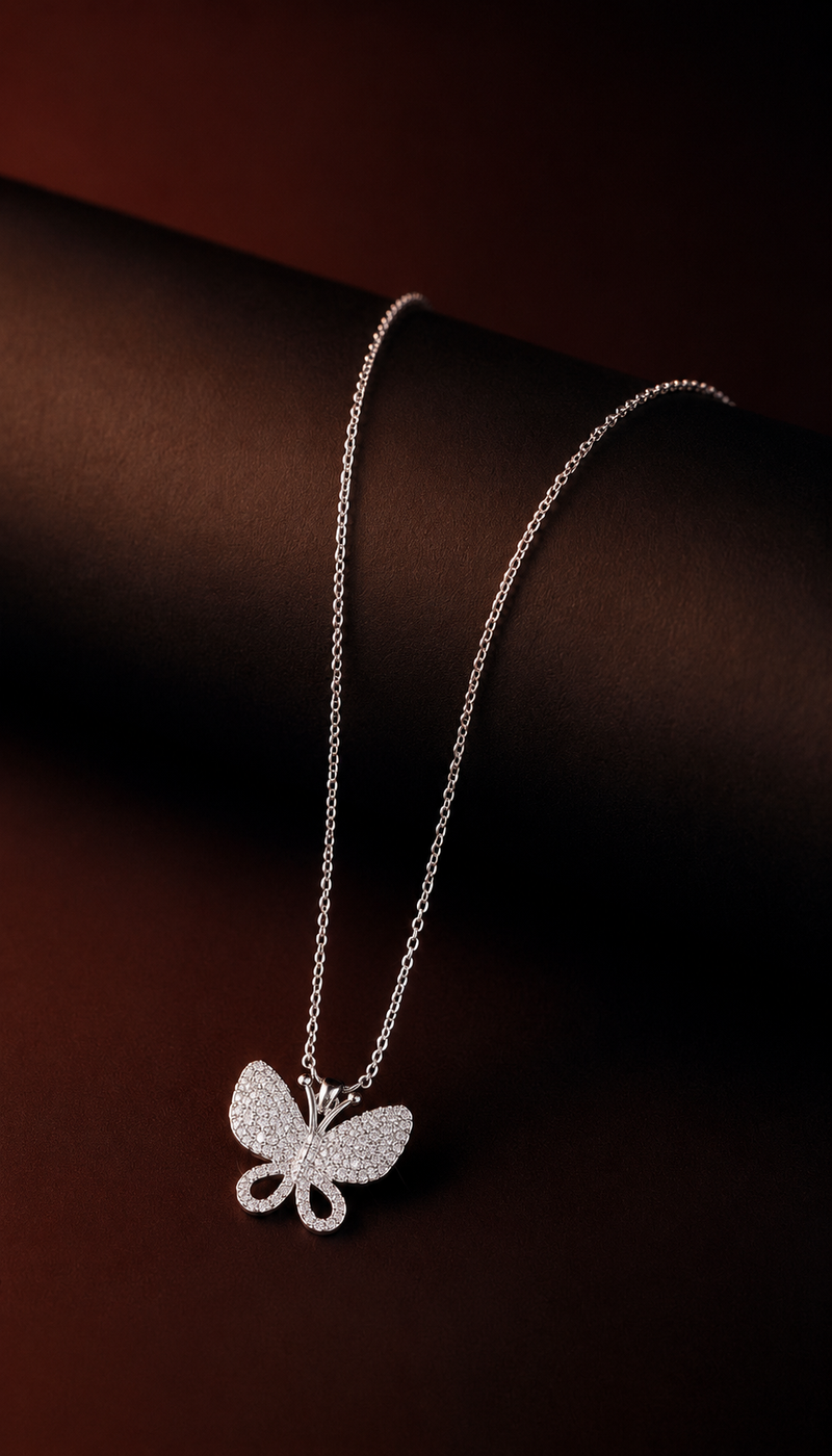 Celeste Butterfly Silver Pendant Necklace | Necklace for Women
