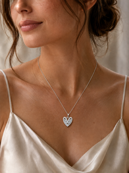Aurora Open Heart Crystal Pendant Necklace | Necklace for Women