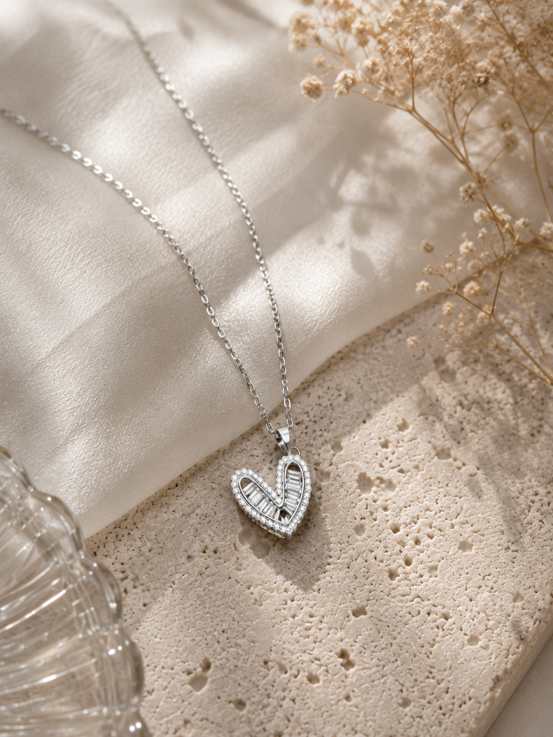 Aurora Open Heart Crystal Pendant Necklace | Necklace for Women