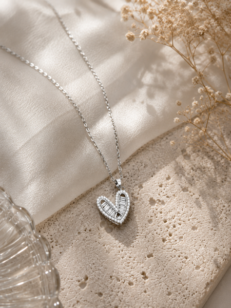 Aurora Open Heart Crystal Pendant Necklace | Necklace for Women